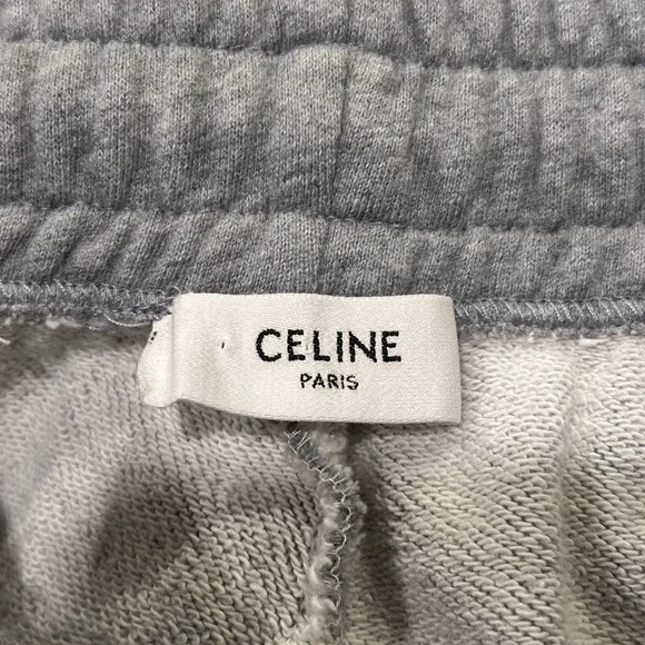 Celine x Hedi Slimane Embroidered Logo Grey Sweatpant Joggers